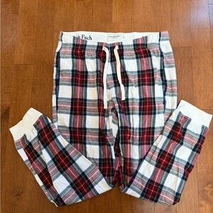 Men’s Abercrombie & Fitch Red Plaid Flannel Pants